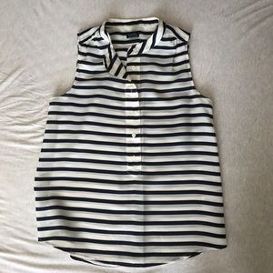 JCrew navy striped silk shell, size 4